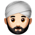 👳🏻‍♂️ man wearing turban: light skin tone display on Apple